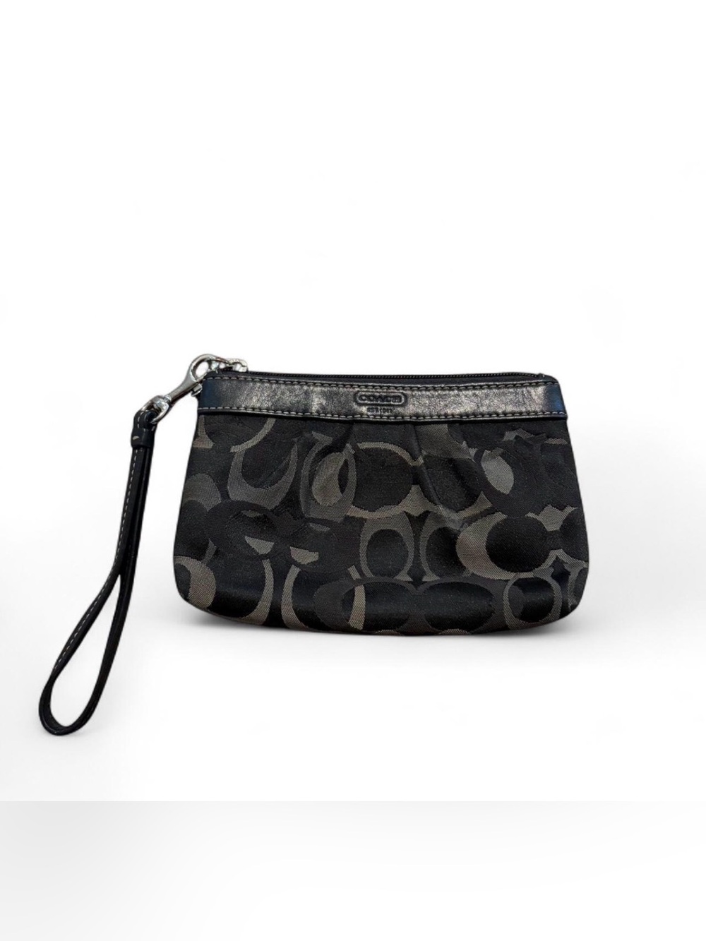 Coach Black and Charcoal Signature Wristlet